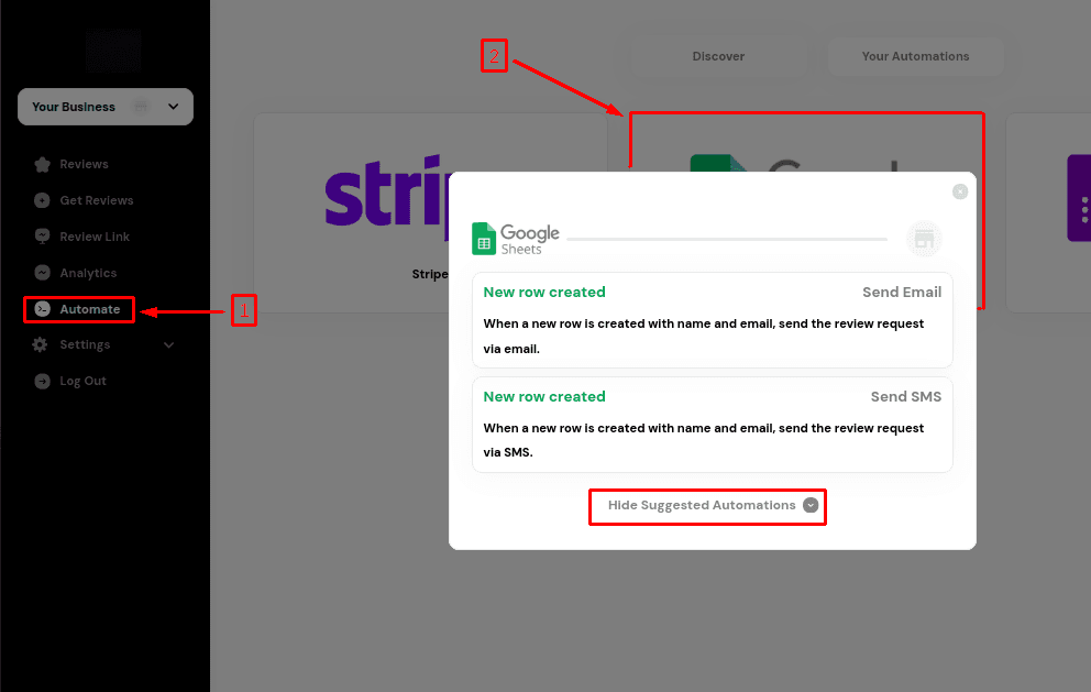 google sheet section