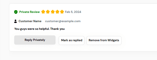 Sample private feedback.